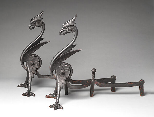 Andiron, Bradley &amp; Hubbard Mfg. Co. (American, Meriden, Connecticut, 1852–1940), Iron, American 