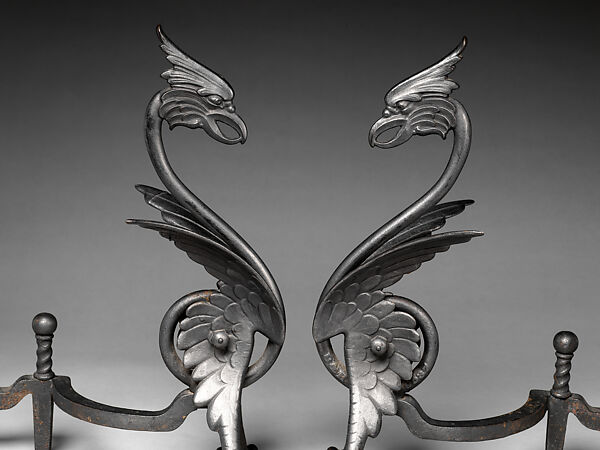 Andiron, Bradley &amp; Hubbard Mfg. Co. (American, Meriden, Connecticut, 1852–1940), Iron, American