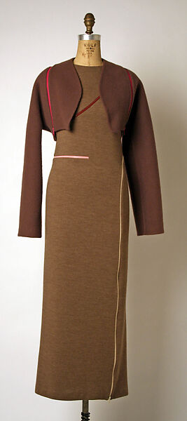 Ensemble, Geoffrey Beene (American, Haynesville, Louisiana 1927–2004 New York), wool, plastic, American 