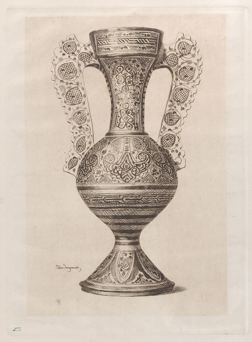 Spanish Vase, Jules-Ferdinand Jacquemart (French, Paris 1837–1880 Paris), Etching 