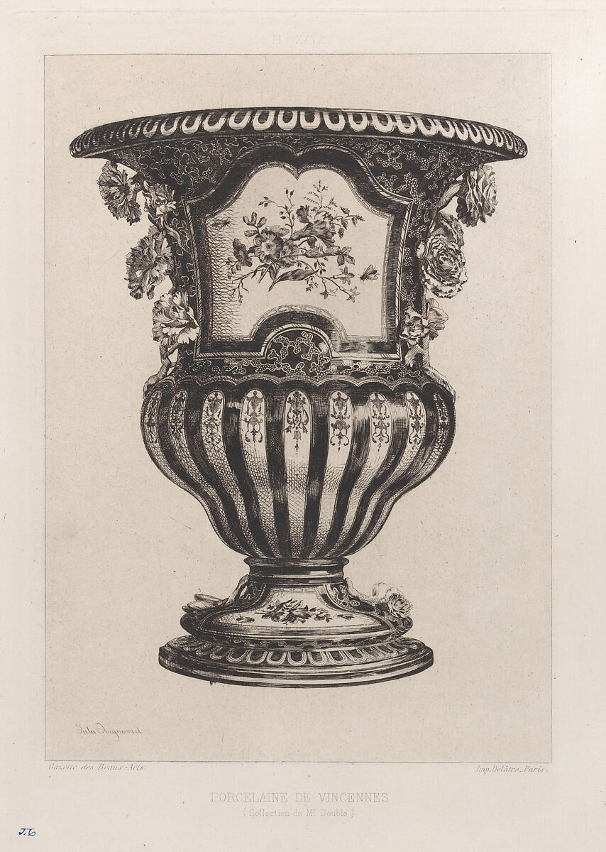 Porcelain from Vincennes, Jules-Ferdinand Jacquemart (French, Paris 1837–1880 Paris), Etching 