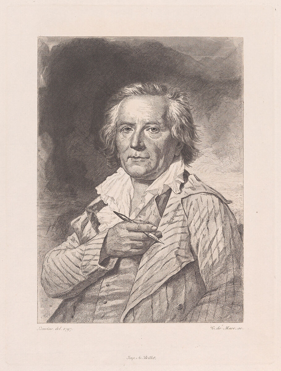 Portrait of Jean Honoré Fragonard, After Jacques Antoine Marie Lemoine (French, Rouen 1751–1824 Paris), Etching 