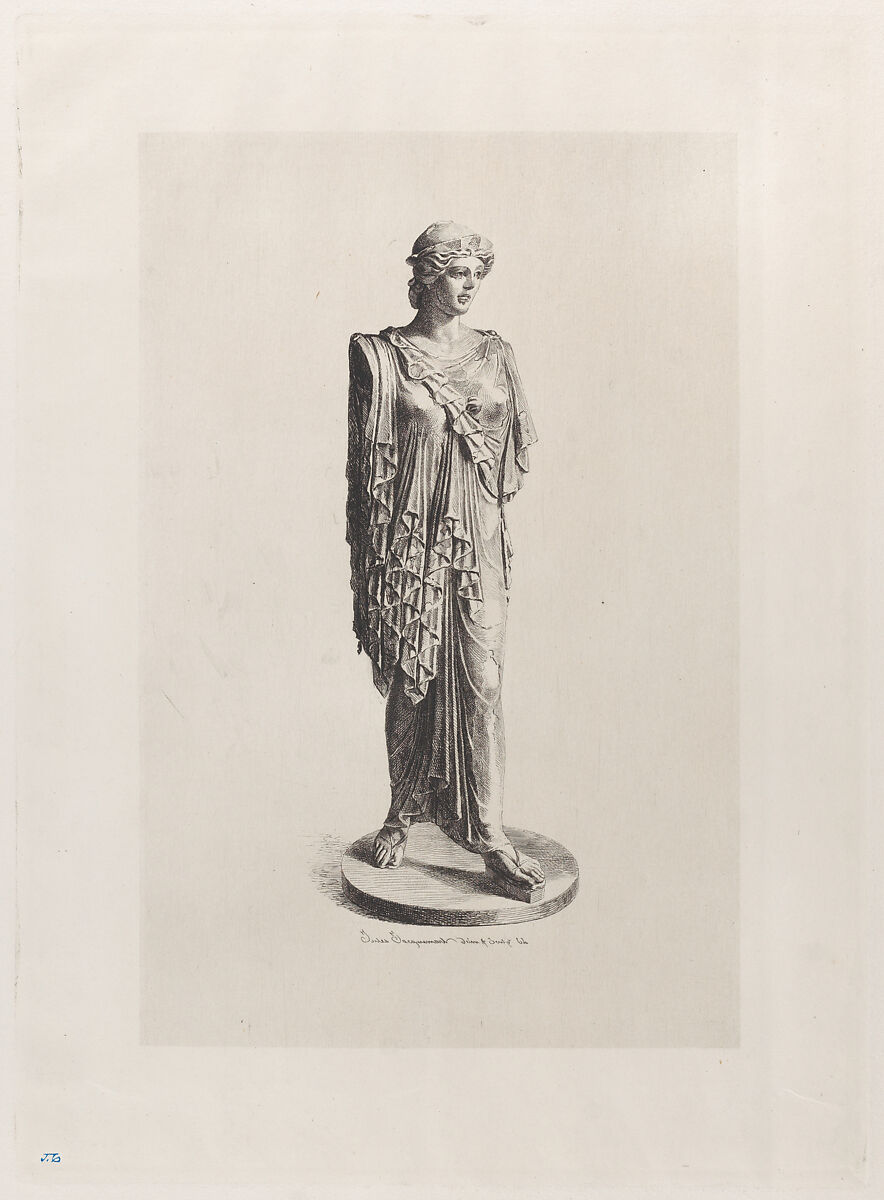 Minerva of Besançon, Jules-Ferdinand Jacquemart (French, Paris 1837–1880 Paris), Etching, second state of three (Gonse) 