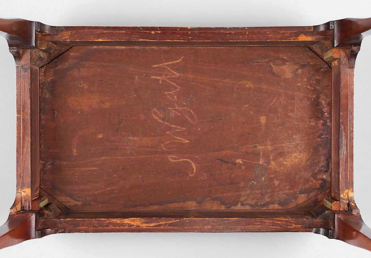 Square Tea Table, Mahogany, white pine, American