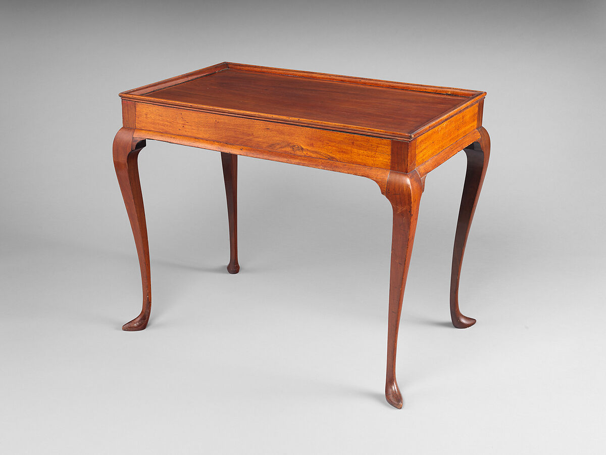 Square Tea Table, Mahogany, white pine, American 