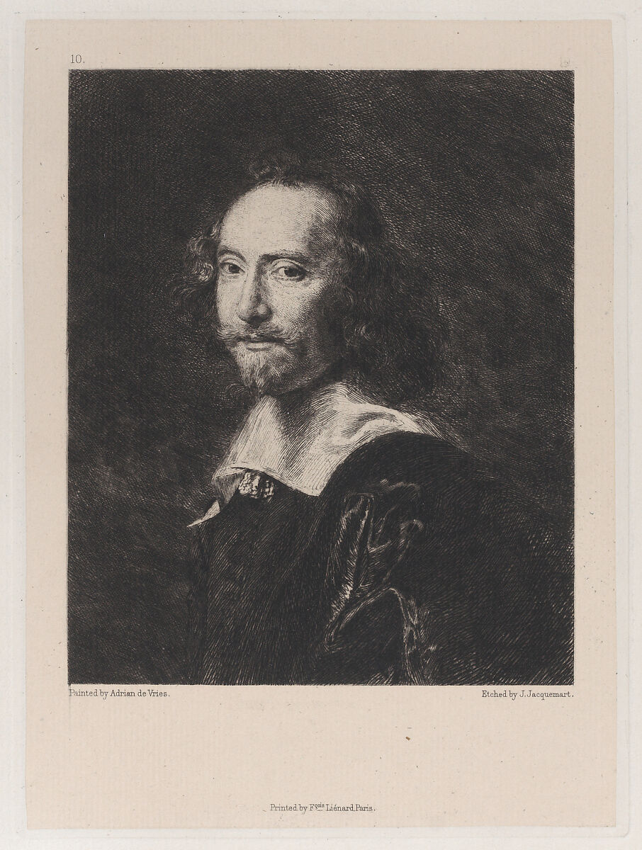 A Dutch Gentleman, after Adriaen de Vries, Jules-Ferdinand Jacquemart (French, Paris 1837–1880 Paris), Etching on chine collé