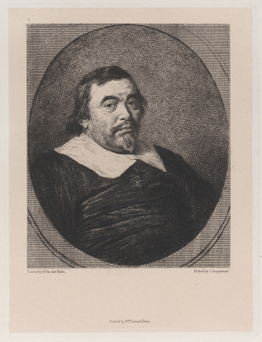 A Dutch Burgomaster, after Bartholomeus van der Helst, Jules-Ferdinand Jacquemart (French, Paris 1837–1880 Paris), Etching on chine collé 