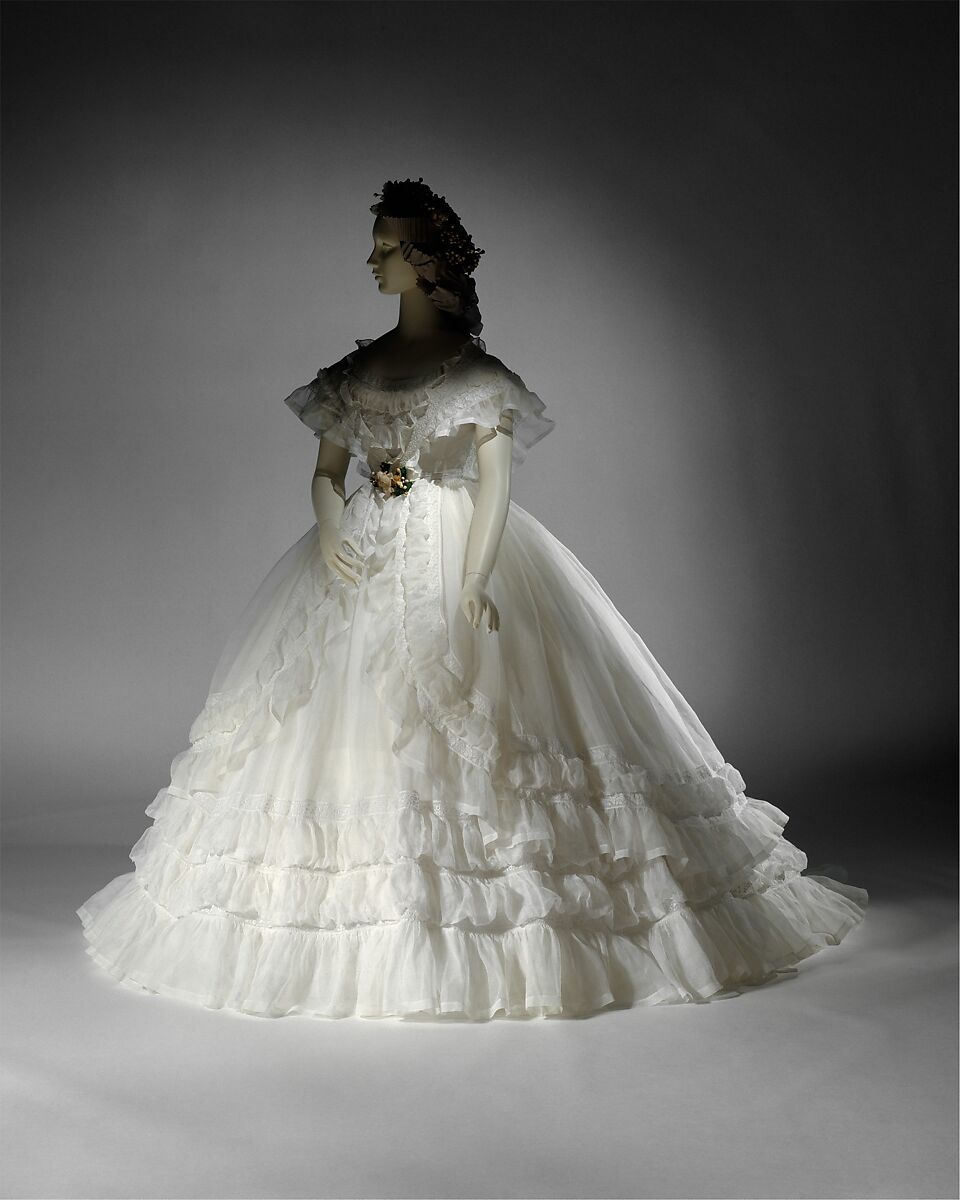 Wedding ensemble, cotton, French