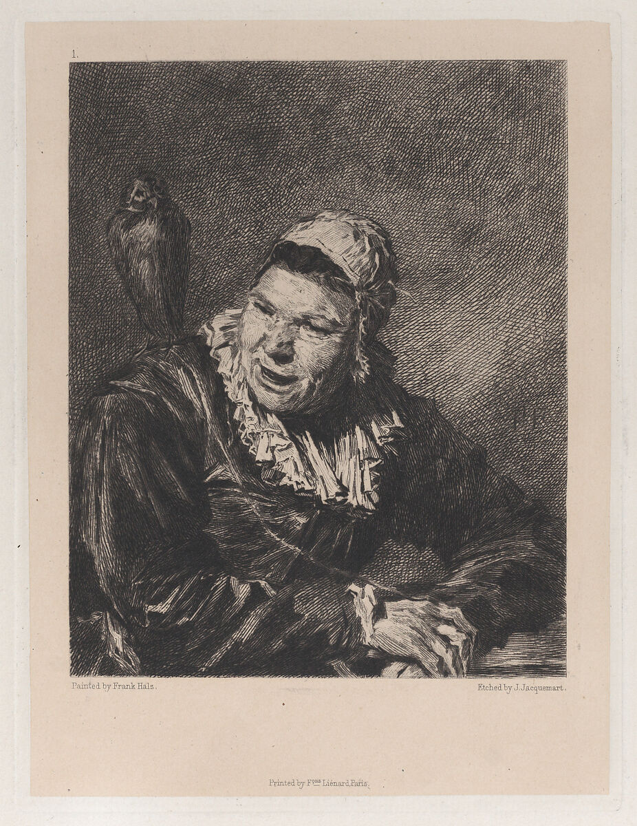 Malle Babbe, after Frans Hals, Jules-Ferdinand Jacquemart (French, Paris 1837–1880 Paris), Etching on chine collé 