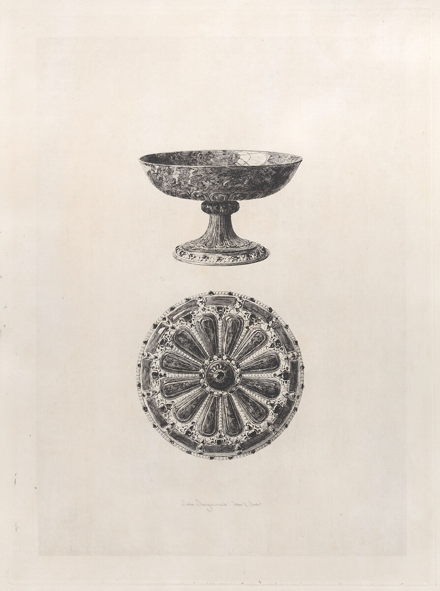 Lapis Lazuli Cup, Jules-Ferdinand Jacquemart (French, Paris 1837–1880 Paris), Etching, third state of three (Gonse) 