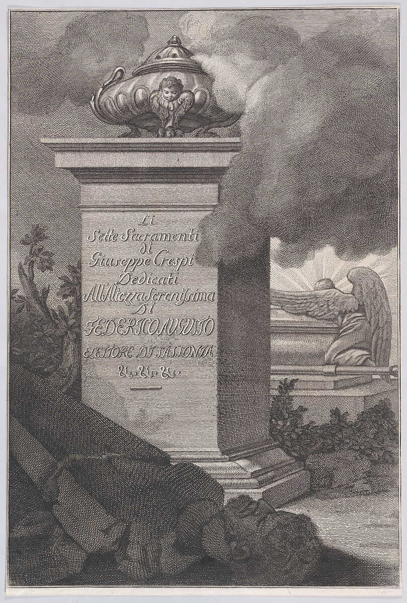 Title page, from "The Seven Sacraments", Lorenzo Zucchi (Italian, Venice 1704–1779 Dresden), Etching 