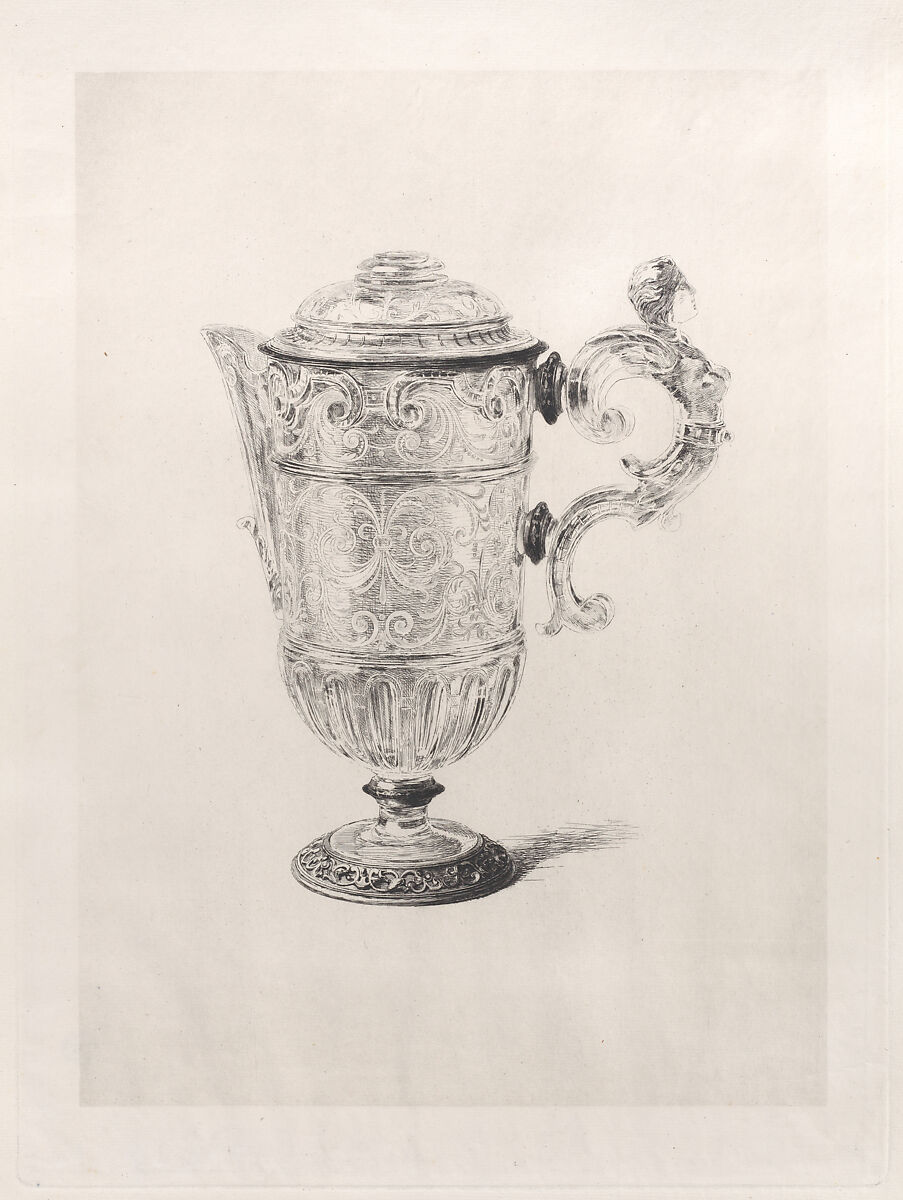 Crystal Flagon, Jules-Ferdinand Jacquemart (French, Paris 1837–1880 Paris), Etching 