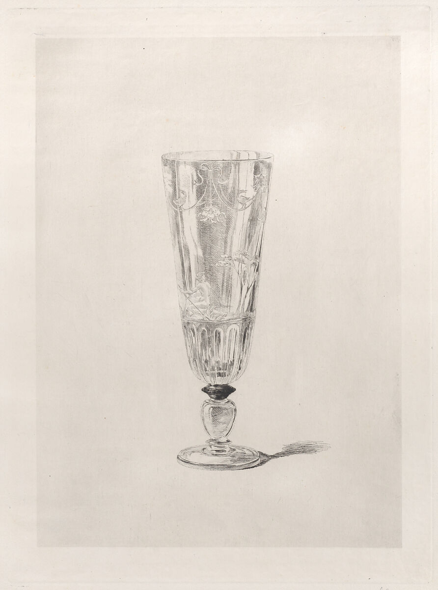 Crystal Drinking Glass, Jules-Ferdinand Jacquemart (French, Paris 1837–1880 Paris), Etching 