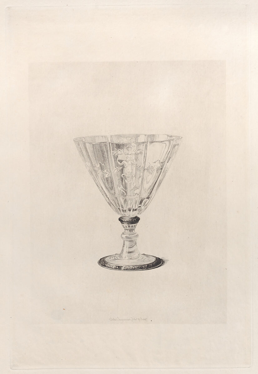 Crystal Drinking Glass, Jules-Ferdinand Jacquemart (French, Paris 1837–1880 Paris), Etching 