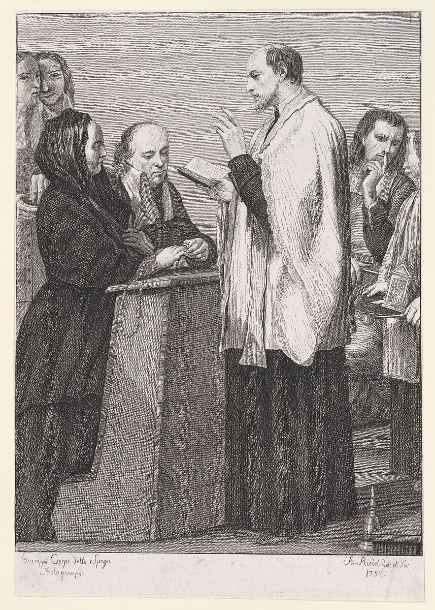 Matrimony, from "The Seven Sacraments", Johann Anton Riedel (Swiss, 1736–1816), Etching 
