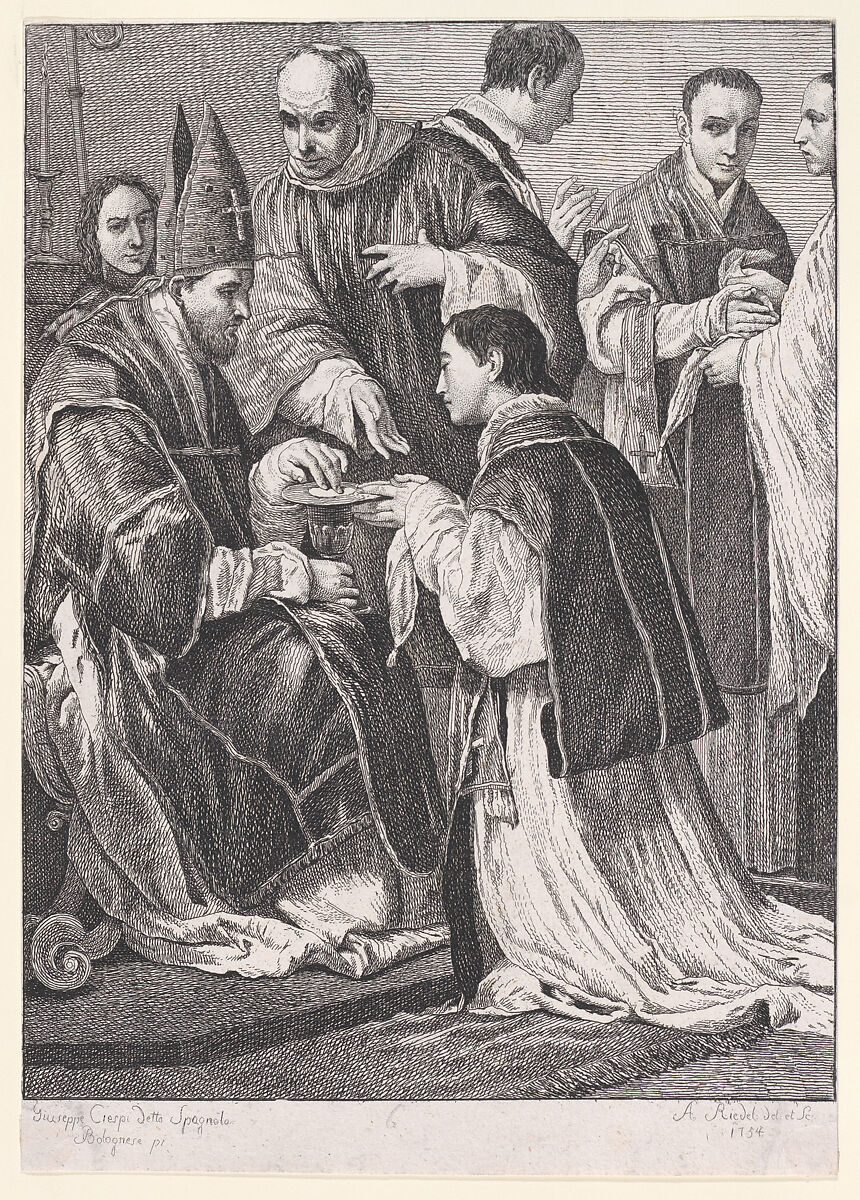 Ordination, from "The Seven Sacraments", Johann Anton Riedel (Swiss, 1736–1816), Etching 