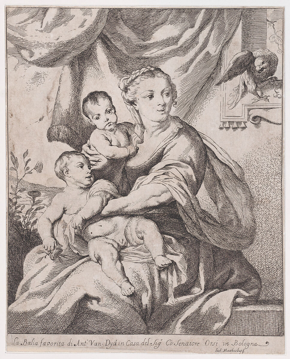 The favorite nanny (La balia favorita), Giuseppe Maria Crespi (Italian, Bologna 1665–1747 Bologna), Etching 