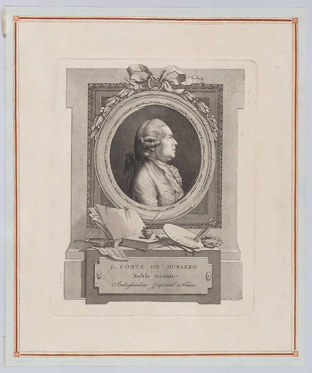 Portrait of Count Giacomo Durazzo, Giovanni David (Italian, Cabella Ligure 1749–1790 Genoa), Etching and aquatint 