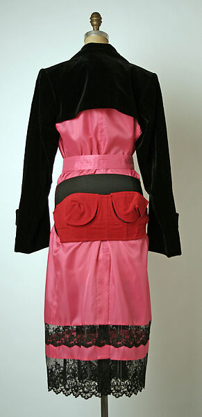 Ensemble, Comme des Garçons (Japanese, founded 1969), a) rayon, cotton, plastic; b) rayon, metal; c) cotton, elasticine blend, French