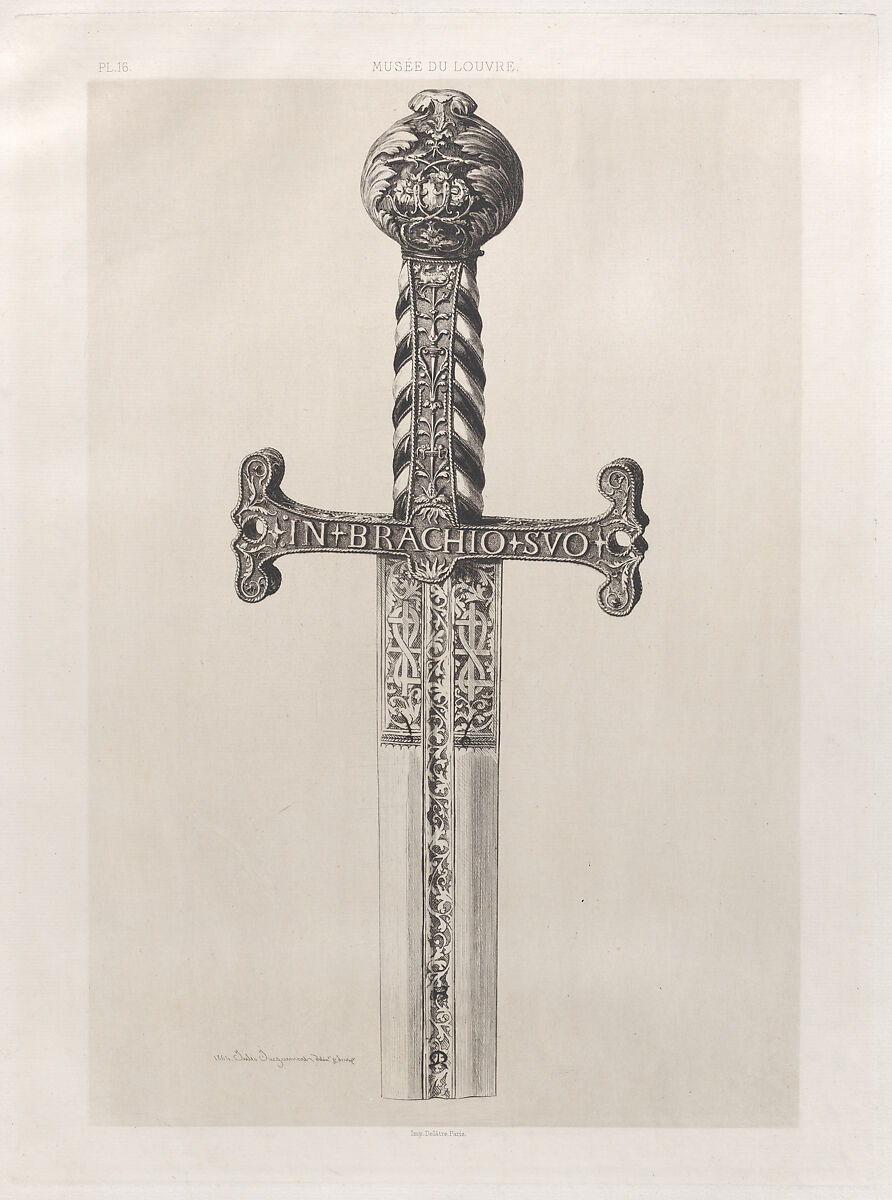 Sword of Francis I, Jules-Ferdinand Jacquemart (French, Paris 1837–1880 Paris), Etching 