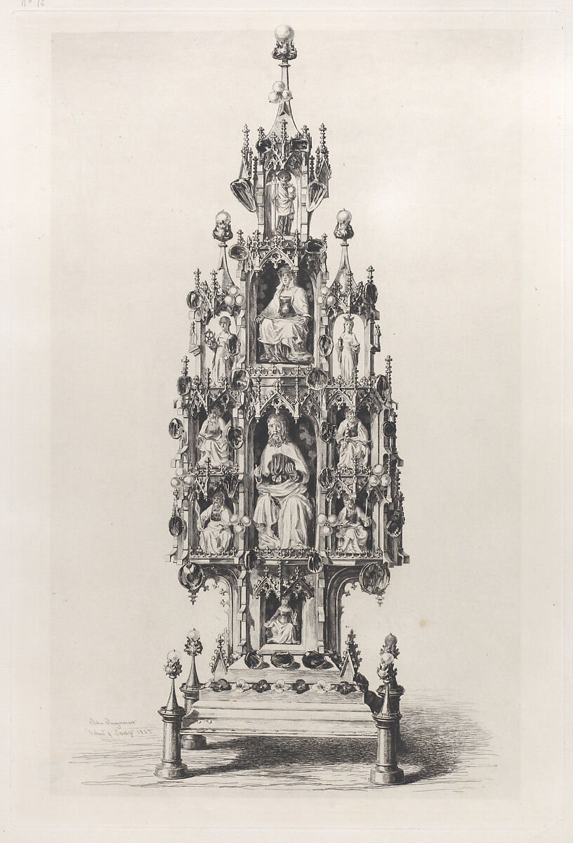 Reliquary, Jules-Ferdinand Jacquemart (French, Paris 1837–1880 Paris), Etching 