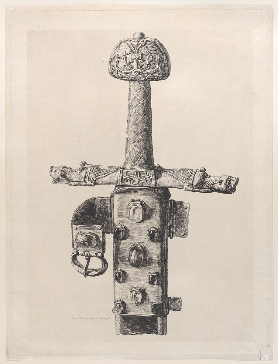 Sword of Charlemagne, Jules-Ferdinand Jacquemart (French, Paris 1837–1880 Paris), Etching 