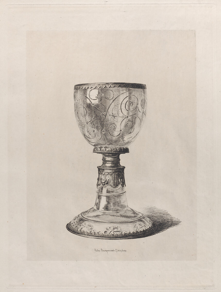 Crystal Chalice, Jules-Ferdinand Jacquemart (French, Paris 1837–1880 Paris), Etching 