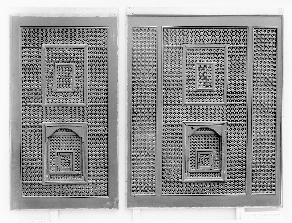 Mashrabiyya Screen, Wood; turned