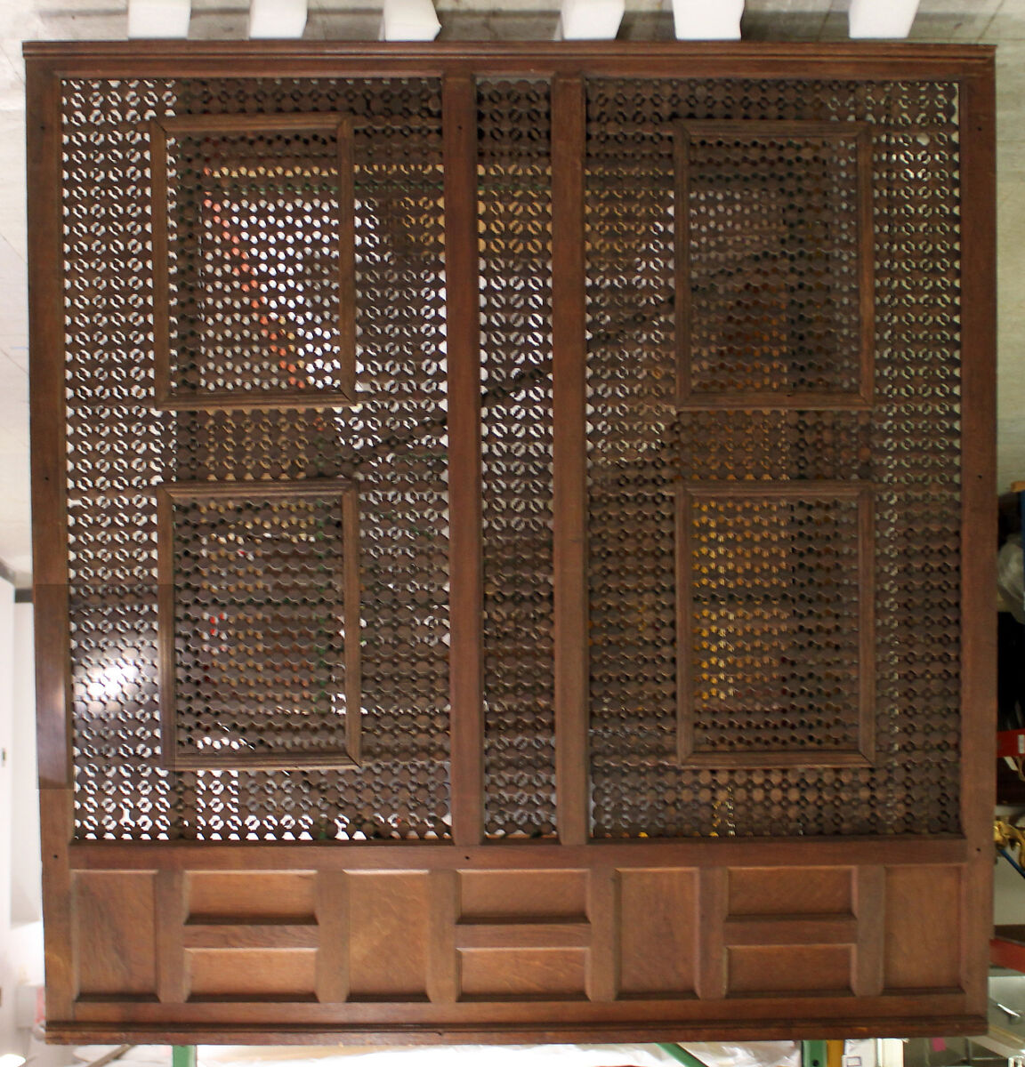 Mashrabiyya Screen, Wood; turned
