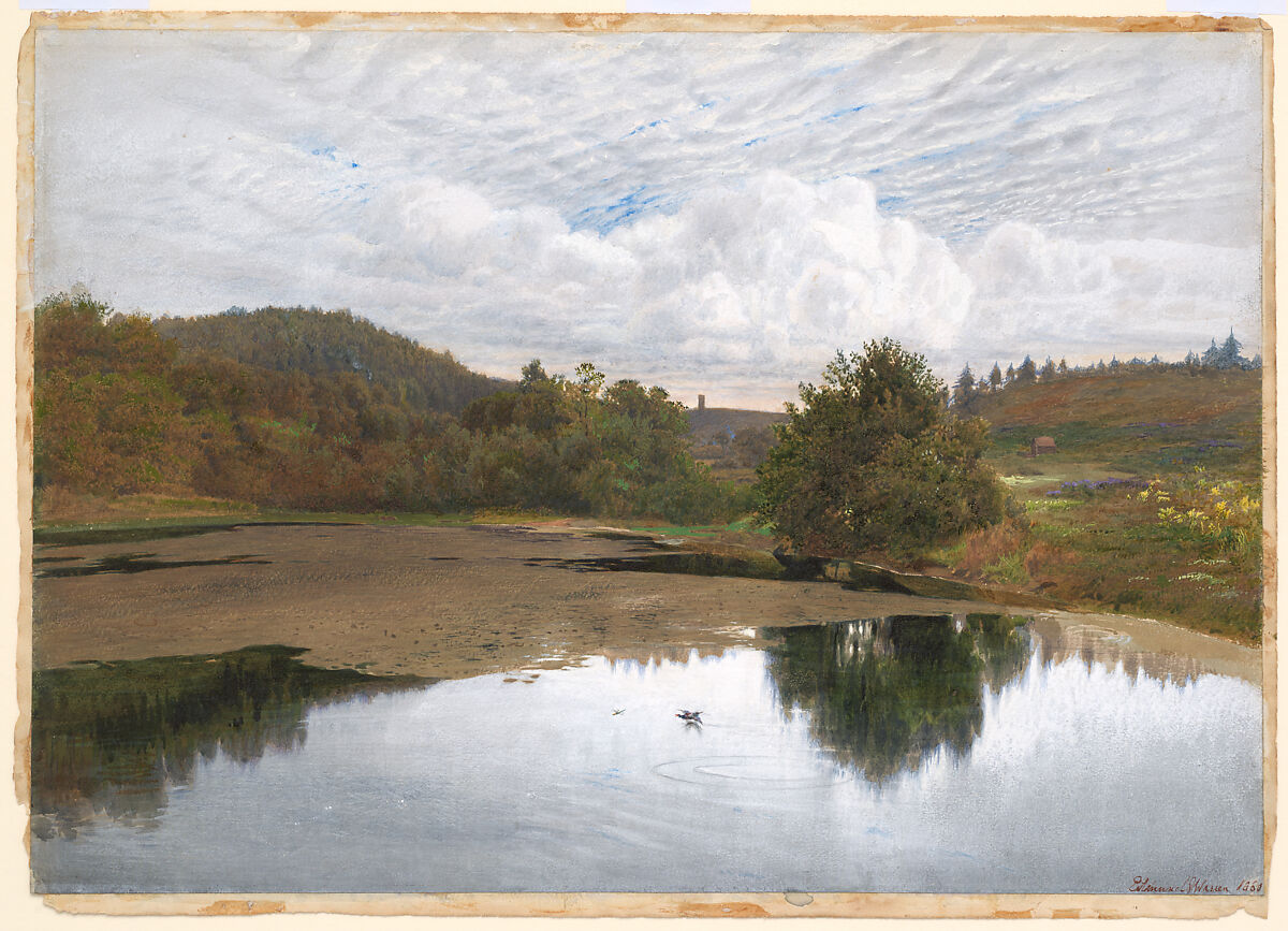 Leith Hill from Broadmoor, Surrey, Edmund George Warren (British, London 1834–1909 Edmonton), Watercolor with pen and ink and gum arabic 