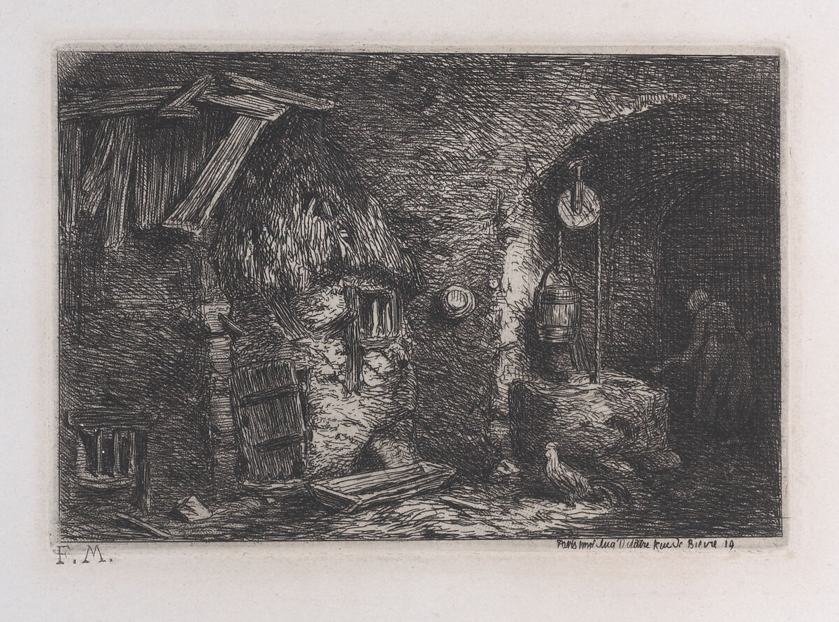 The Well, Charles Jacque (French, Paris 1813–1894 Paris), Etching 