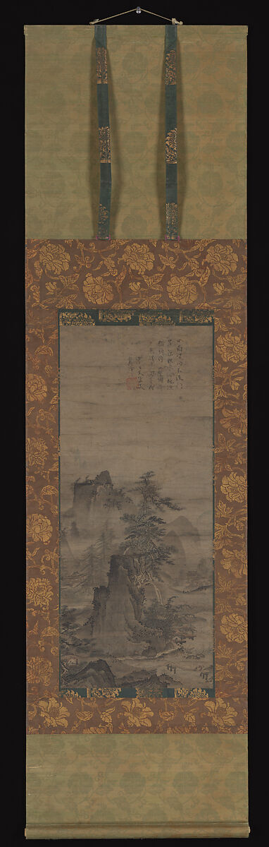 Landscape, Unidentified Artist, Hanging scroll; ink and color on paper, Japan