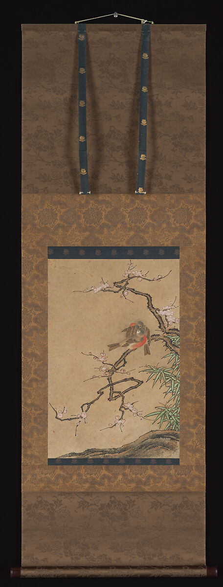 Birds and Flowers, Traditionally attributed to Kano Motonobu (Japanese, 1477–1559), Set of three hanging scrolls; ink and color on paper, Japan