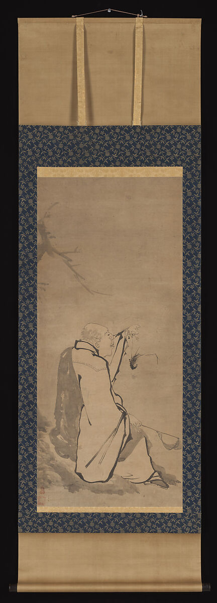 Priest Xianzi, Unkoku Tōgan (Japanese, 1547–1618), Hanging scroll; ink on silk, Japan