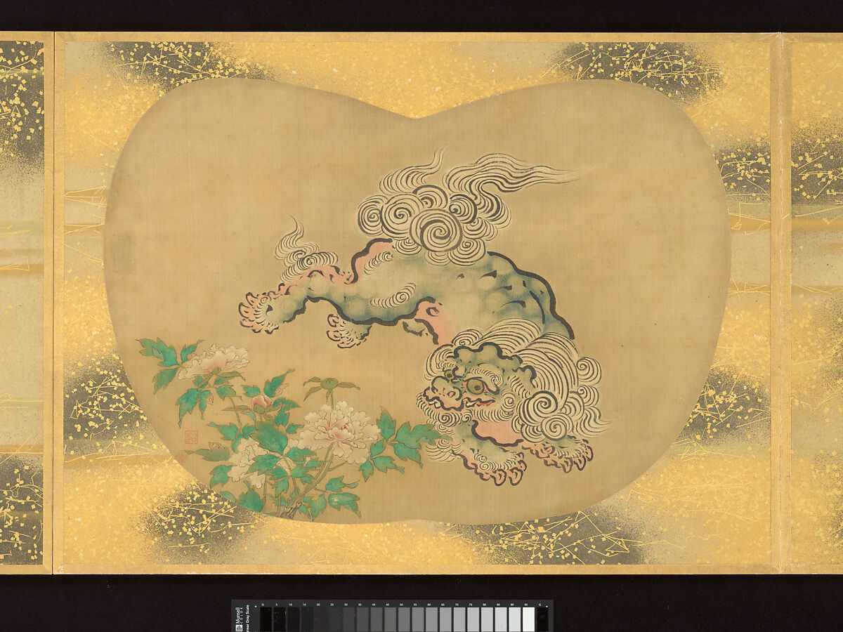 Album of Fan-Shaped Paintings of Figures, Birds and Flowers, Kano Tsunenobu (Japanese, 1636–1713), Album of twelve double leaves; ink and color on silk, Japan