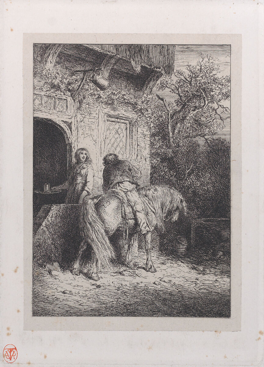 The Rider, Charles Jacque (French, Paris 1813–1894 Paris), Etching on chine collé 
