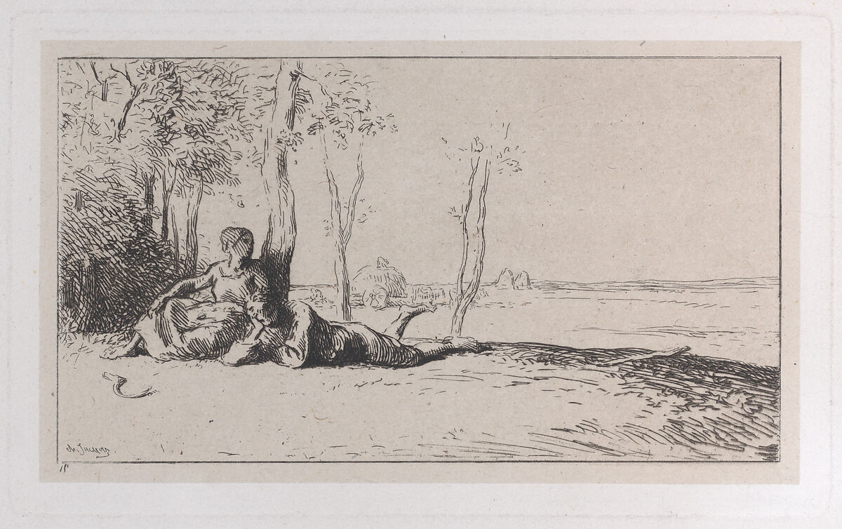 Rest, Charles Jacque (French, Paris 1813–1894 Paris), Etching 