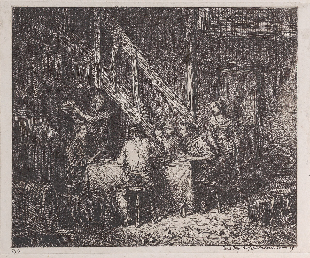 Peasants Eating, Charles Jacque (French, Paris 1813–1894 Paris), Etching, fourth state of four 