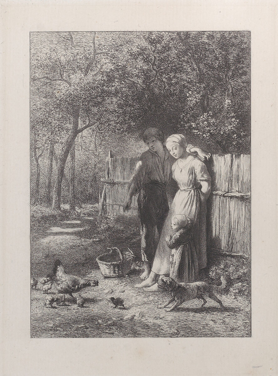 Spring, Charles Jacque (French, Paris 1813–1894 Paris), Etching 