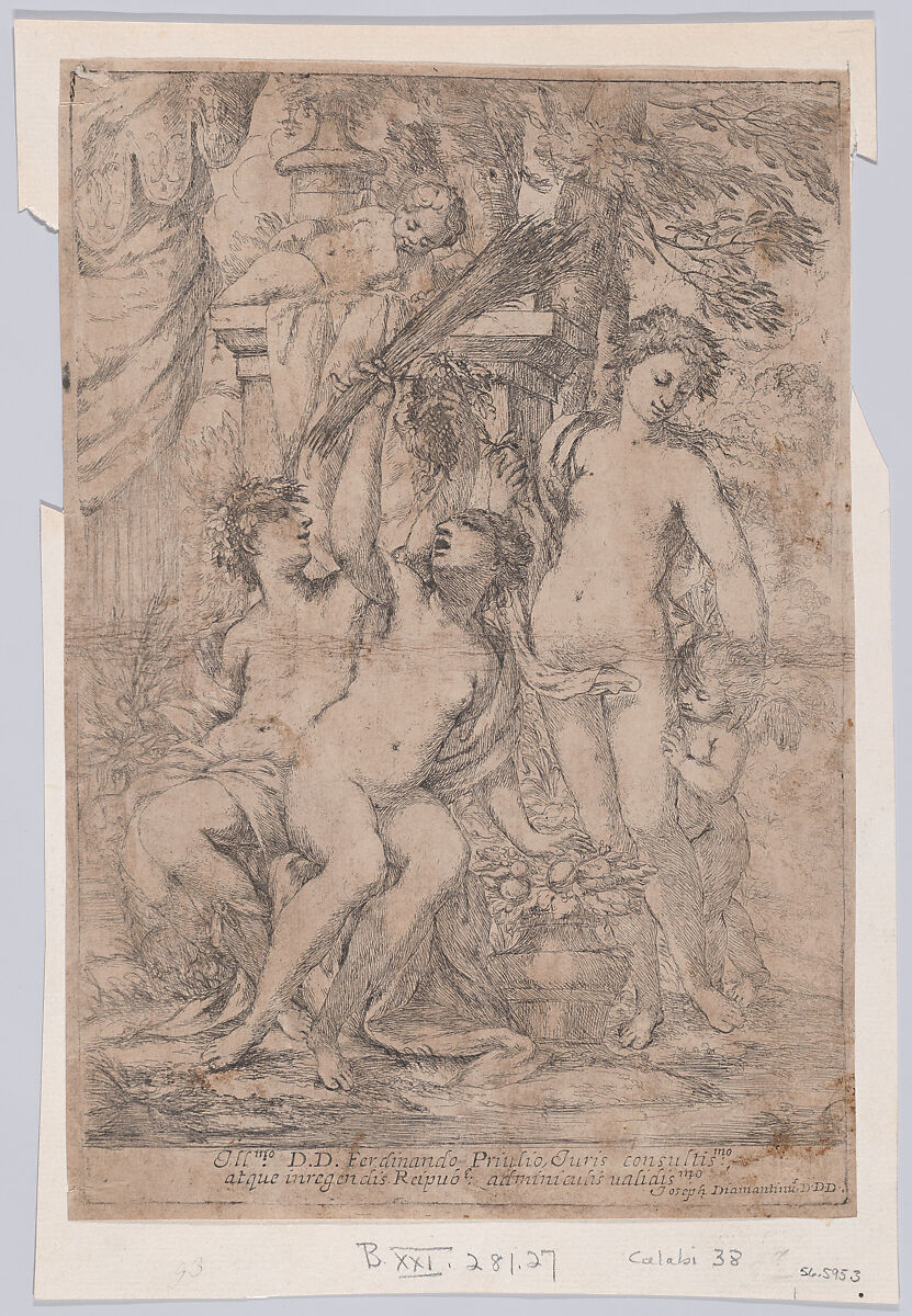 Diana and Endymion, Giuseppe Diamantini (Italian, Fossombrone 1621–1705 Fossombrone), Etching 