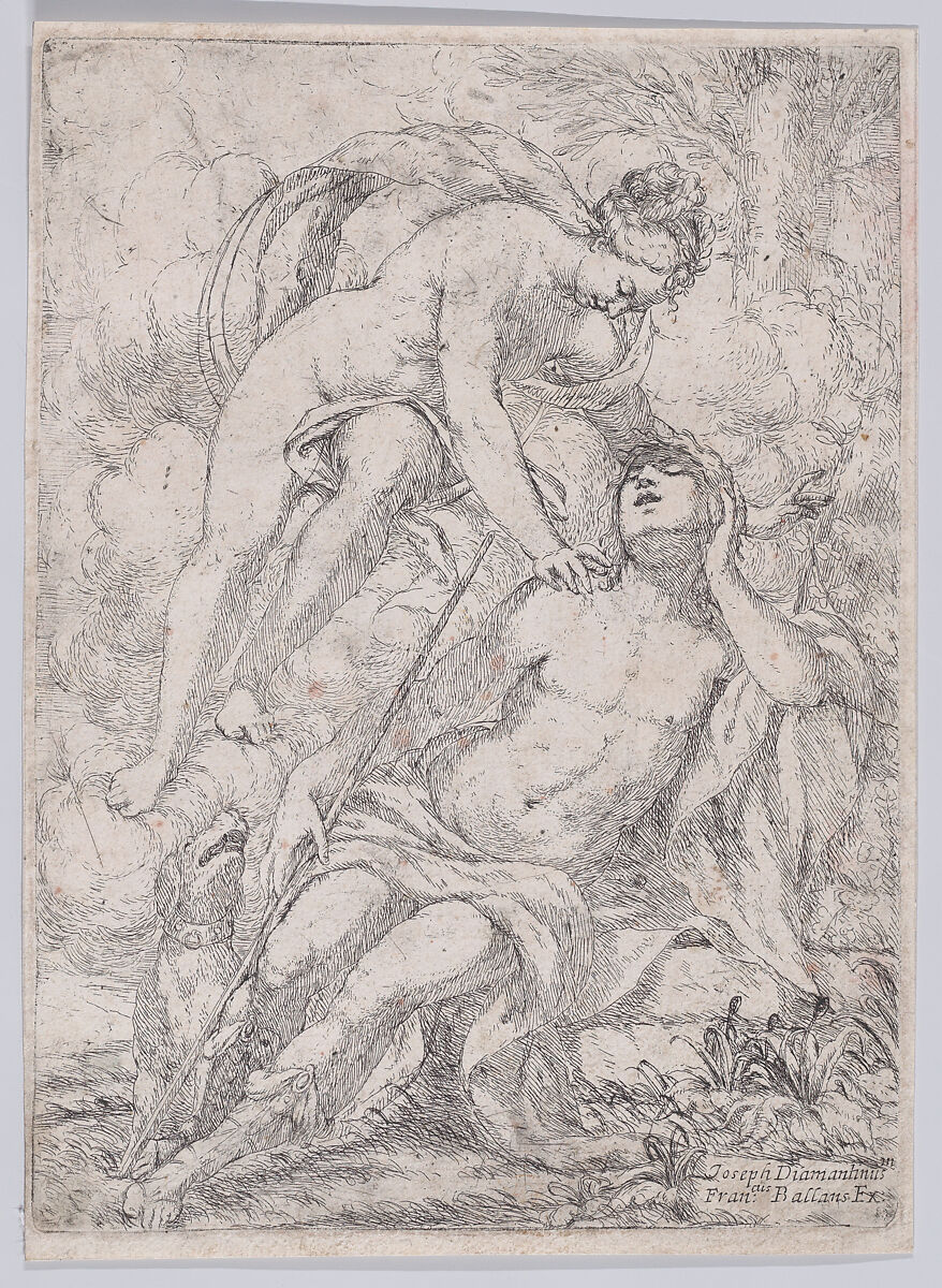 Bacchus, Ceres, and Venus, Giuseppe Diamantini (Italian, Fossombrone 1621–1705 Fossombrone), Etching 