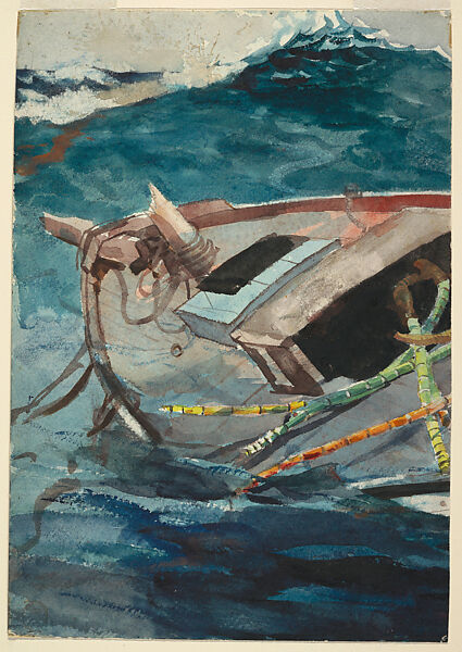 Study for "The Gulf Stream", Winslow Homer (American, Boston, Massachusetts 1836–1910 Prouts Neck, Maine), Watercolor and chalk on wove paper, American 