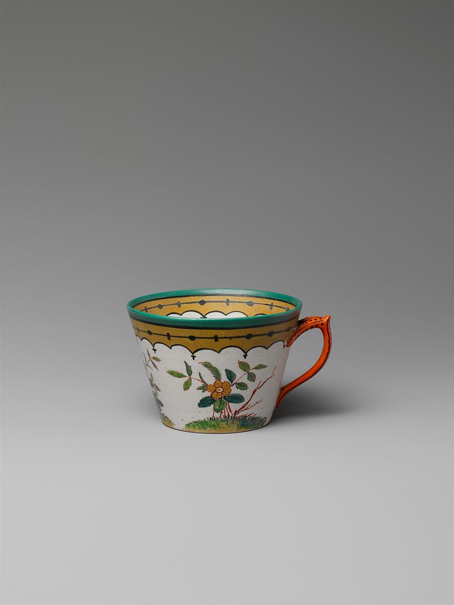 Teacup and saucer, Designed by Karl L. H. Müller (American, 1820–1887), Porcelain, American