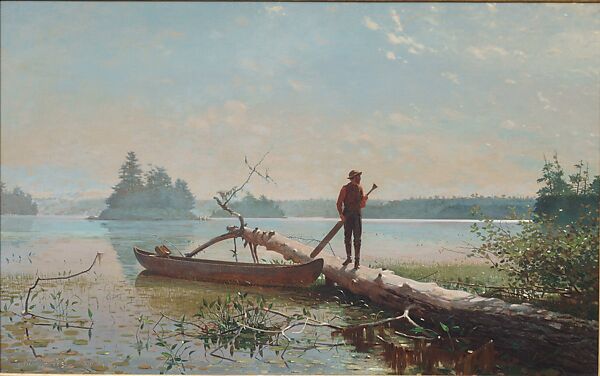 An Adirondack Lake, Winslow Homer  American, Oil on canvas, American