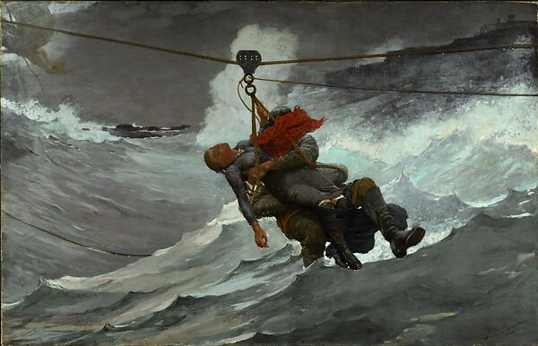 The Life Line, Winslow Homer (American, Boston, Massachusetts 1836–1910 Prouts Neck, Maine), Oil on canvas, American 