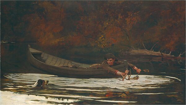 Hound and Hunter, Winslow Homer (American, Boston, Massachusetts 1836–1910 Prouts Neck, Maine), Oil on canvas, American 