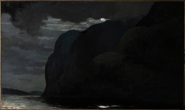 Cape Trinity, Saguenay River, Moonlight, Winslow Homer (American, Boston, Massachusetts 1836–1910 Prouts Neck, Maine), Oil on canvas, American 