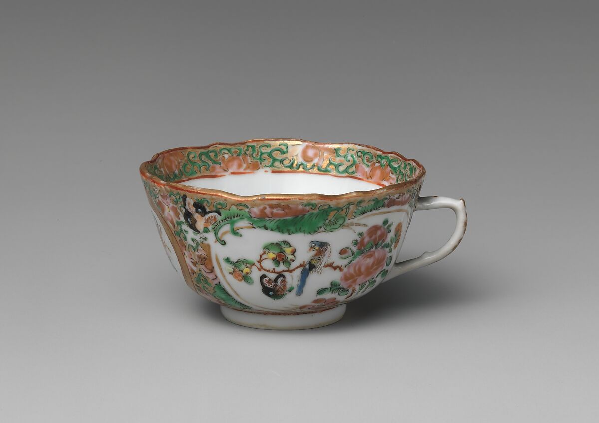 Teacup and Saucer, Porcelain, Chinese, for American market