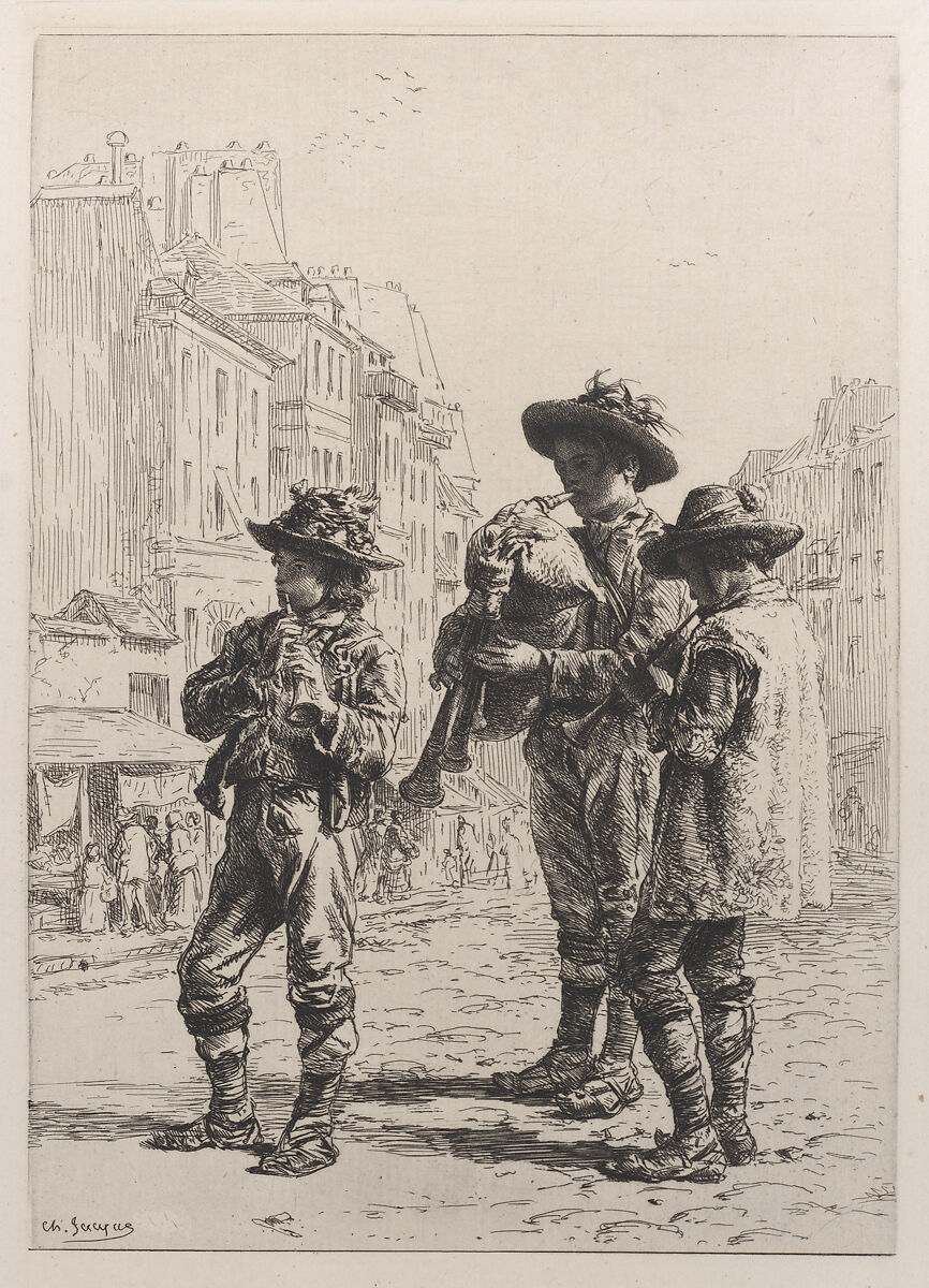 Pifferaris, Charles Jacque (French, Paris 1813–1894 Paris), Etching 