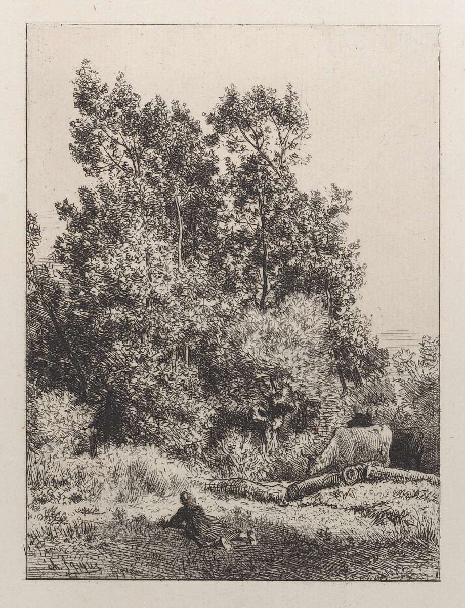 Landscape, Charles Jacque (French, Paris 1813–1894 Paris), Etching 